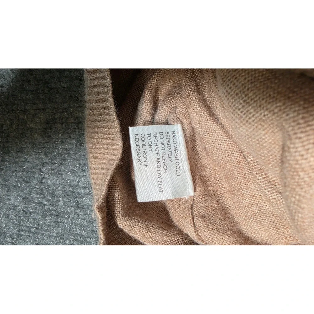 American Blue Mens XXL Argyle V-Neck Sweater Tan Brown Silk Cashmere Blend Knit